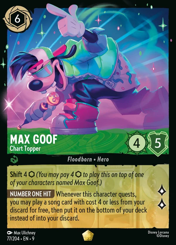 Max Goof - Chart Topper — Disney Lorcana Character card from Fabled