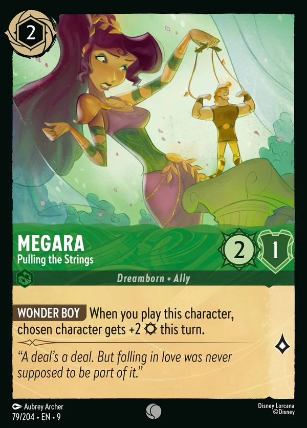 Megara - Pulling the Strings — Disney Lorcana Character card from Fabled