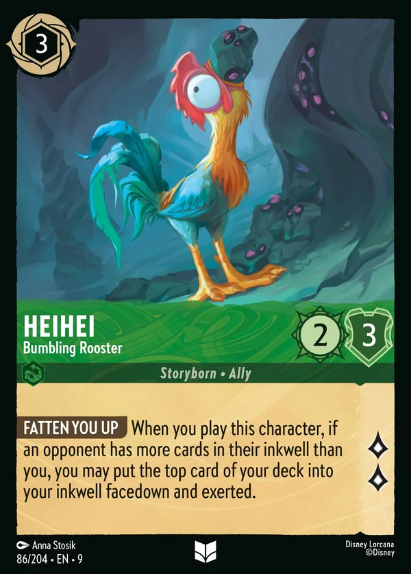 HeiHei - Bumbling Rooster — Disney Lorcana Character card from Fabled