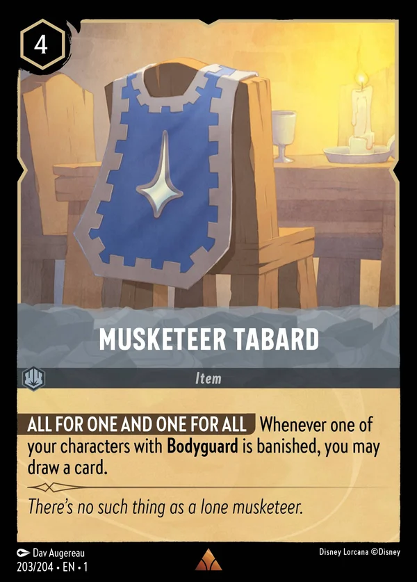 Musketeer Tabard — Disney Lorcana Item card from The First Chapter