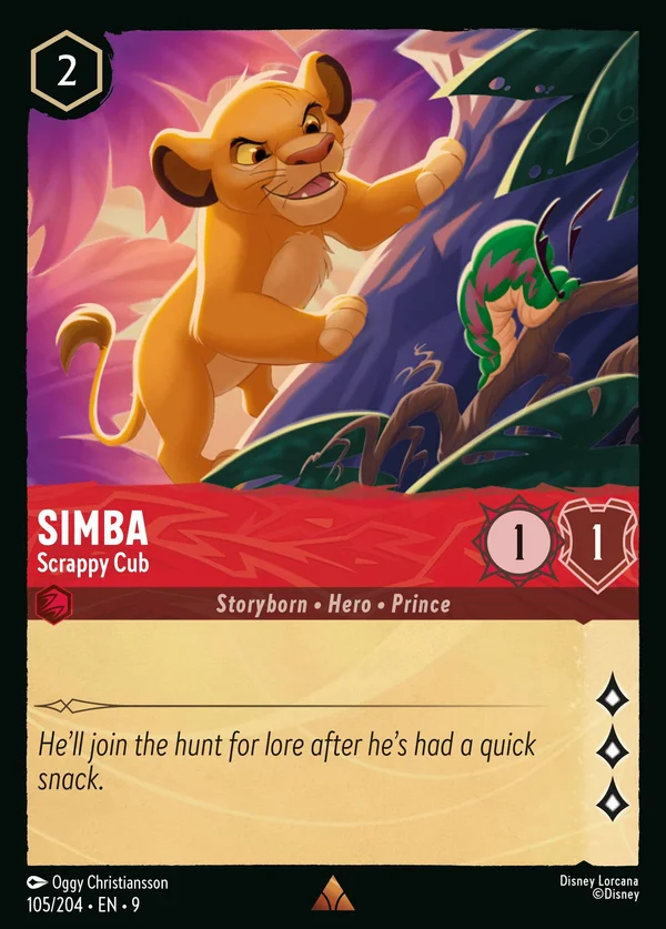 Simba - Scrappy Cub — Disney Lorcana Character card from Fabled