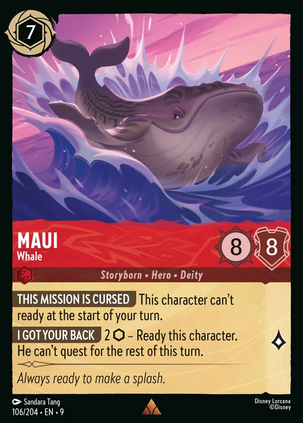 Maui - Whale — Disney Lorcana Character card from Fabled