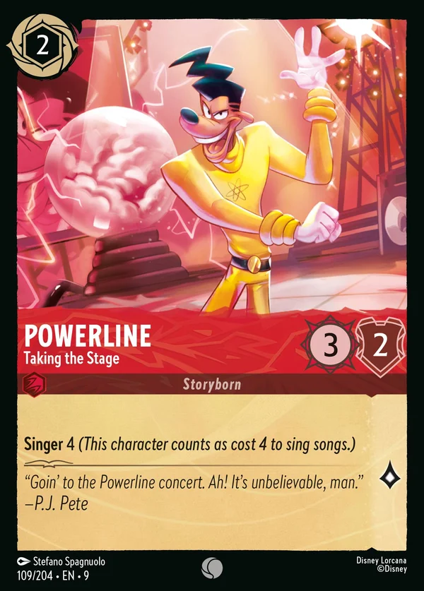 Powerline - Taking the Stage — Disney Lorcana Character card from Fabled