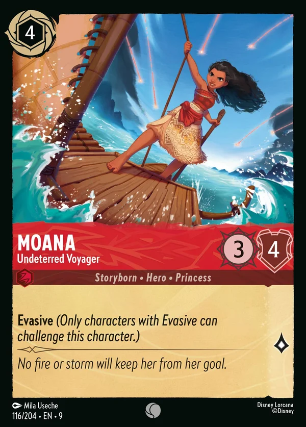 Moana - Undeterred Voyager — Disney Lorcana Character card from Fabled