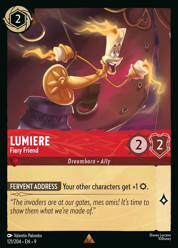 Lumiere - Fiery Friend — Disney Lorcana Character card from Fabled