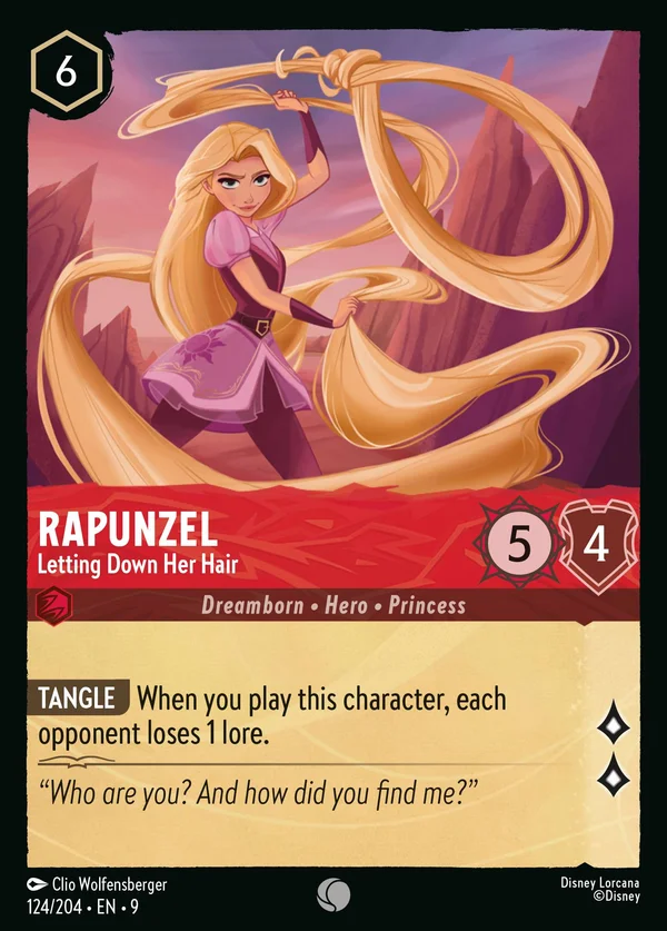 Rapunzel - Letting Down Her Hair — Disney Lorcana Character card from Fabled