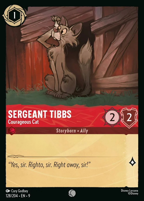 Sergeant Tibbs - Courageous Cat — Disney Lorcana Character card from Fabled