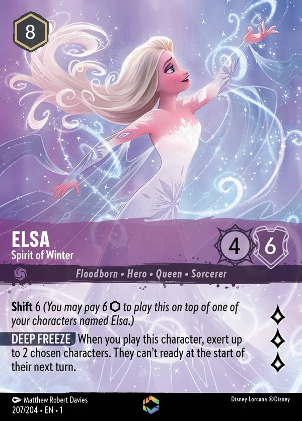 Elsa - Spirit of Winter — Disney Lorcana Character card from The First Chapter