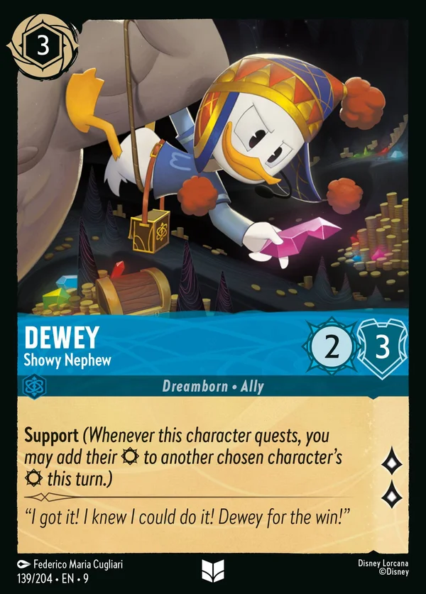 Dewey - Showy Nephew — Disney Lorcana Character card from Fabled