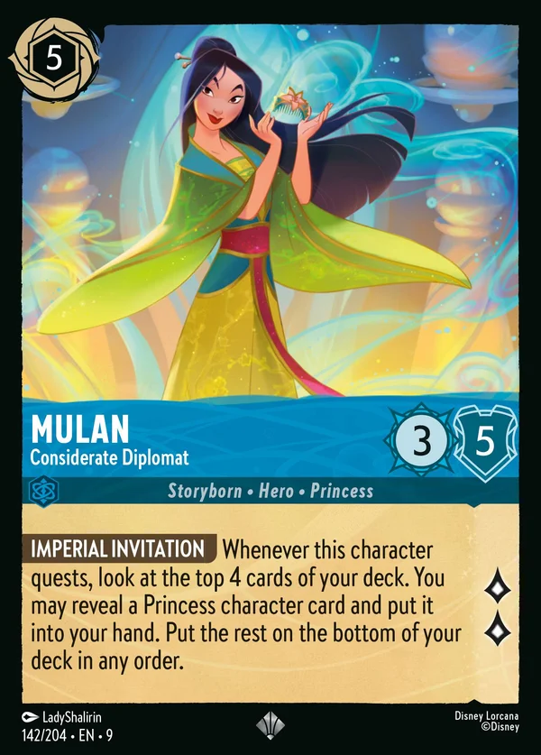 Mulan - Considerate Diplomat — Disney Lorcana Character card from Fabled