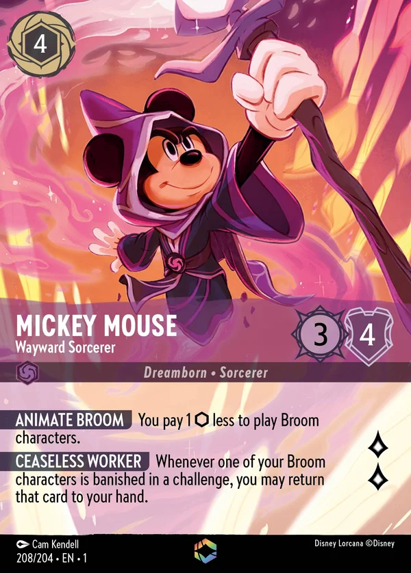 Mickey Mouse - Wayward Sorcerer — Disney Lorcana Character card from The First Chapter