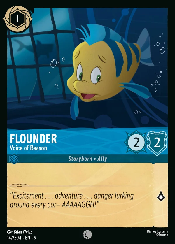 Flounder - Voice of Reason — Disney Lorcana Character card from Fabled