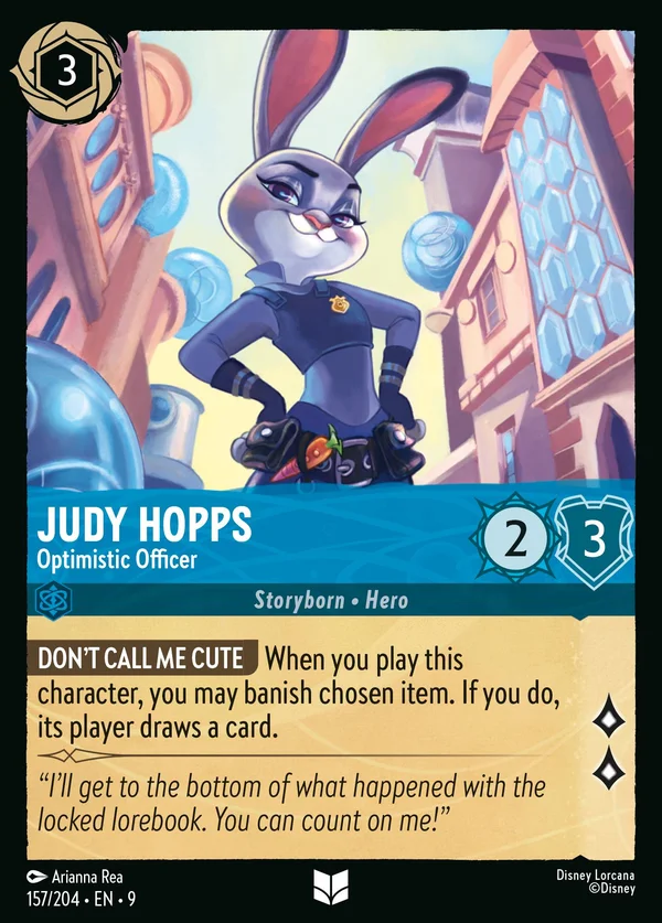 Judy Hopps - Optimistic Officer — Disney Lorcana Character card from Fabled