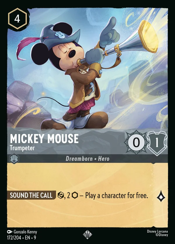 Mickey Mouse - Trumpeter — Disney Lorcana Character card from Fabled
