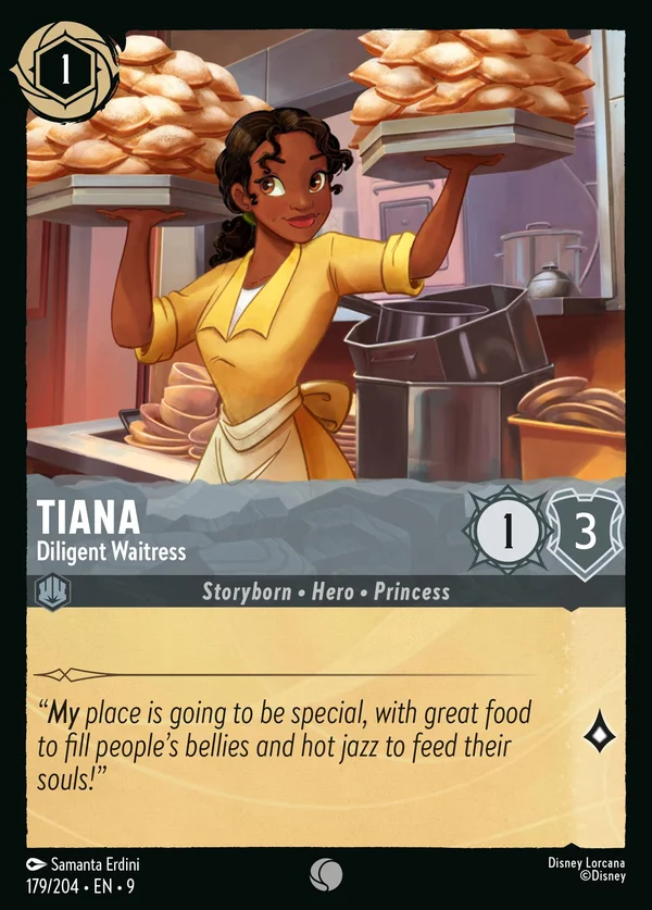 Tiana - Diligent Waitress — Disney Lorcana Character card from Fabled