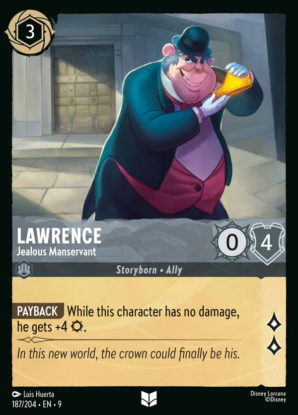 Lawrence - Jealous Manservant — Disney Lorcana Character card from Fabled