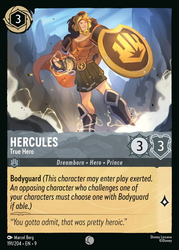Hercules - True Hero — Disney Lorcana Character card from Fabled