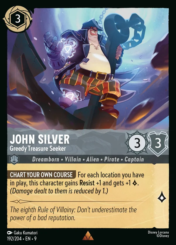 John Silver - Greedy Treasure Seeker — Disney Lorcana Character card from Fabled
