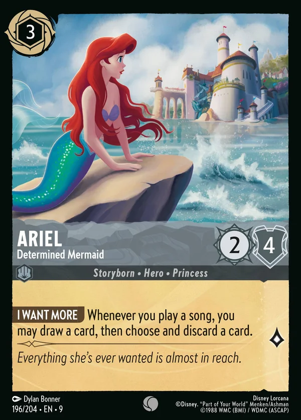 Ariel - Determined Mermaid — Disney Lorcana Character card from Fabled