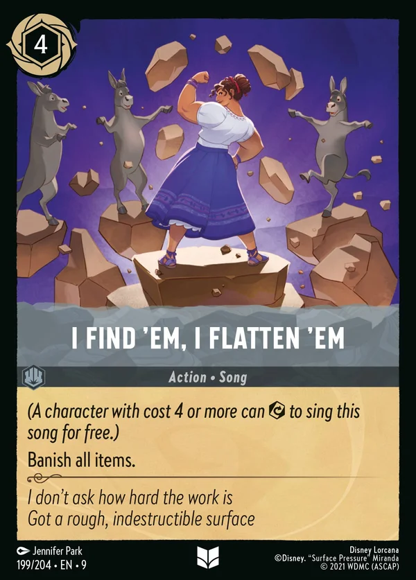 I Find 'Em, I Flatten 'Em — Disney Lorcana Action card from Fabled