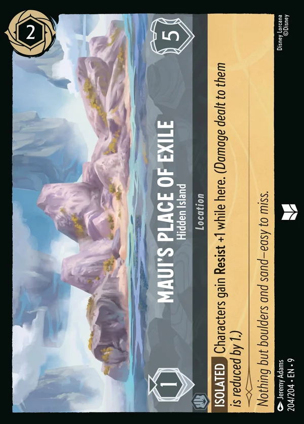 Maui's Place of Exile - Hidden Island — Disney Lorcana Location card from Fabled