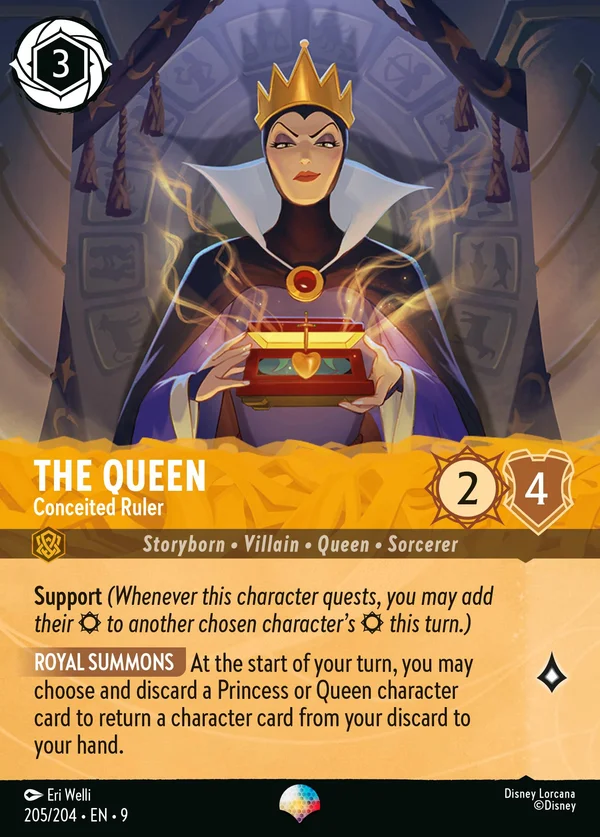 The Queen - Conceited Ruler — Disney Lorcana Character card from Fabled