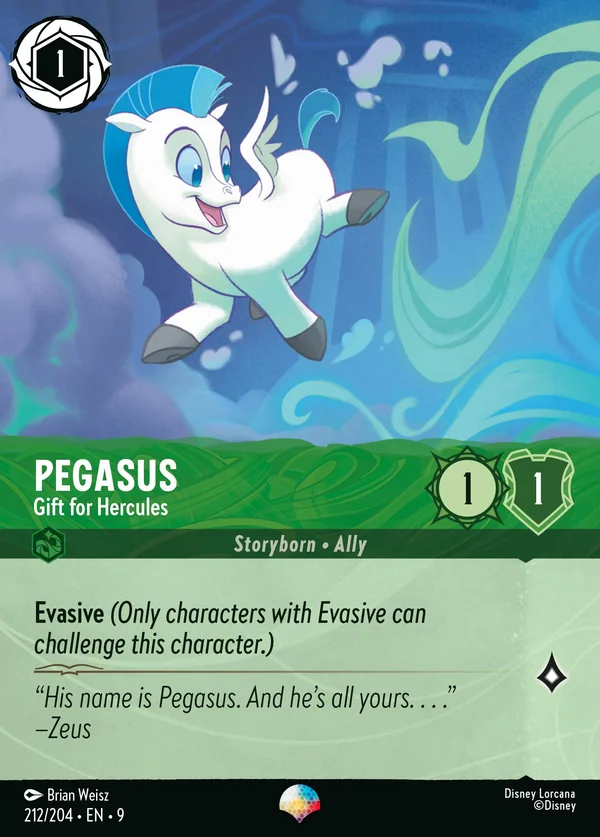 Pegasus - Gift for Hercules — Disney Lorcana Character card from Fabled