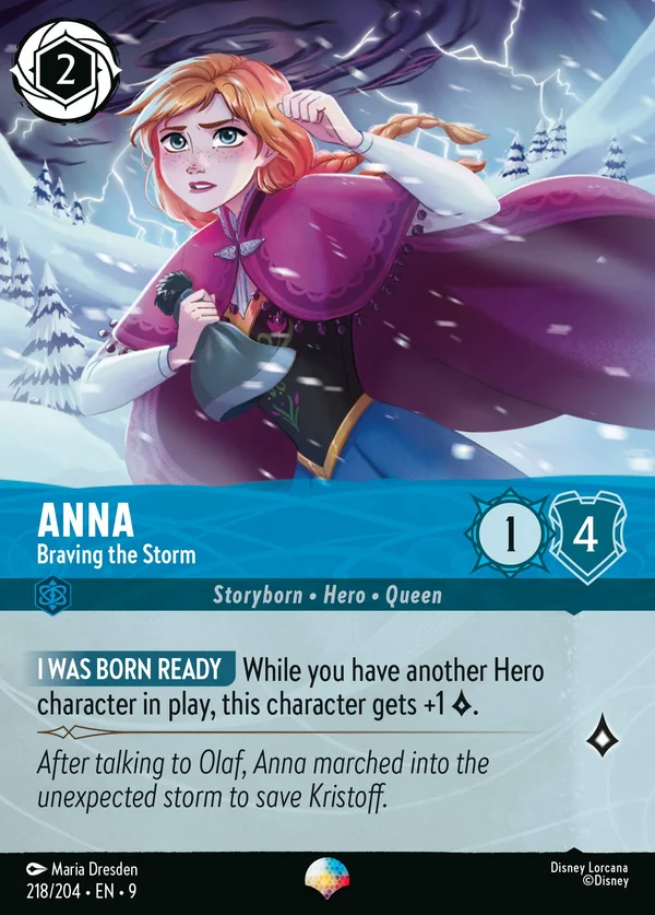 Anna - Braving the Storm — Disney Lorcana Character card from Fabled