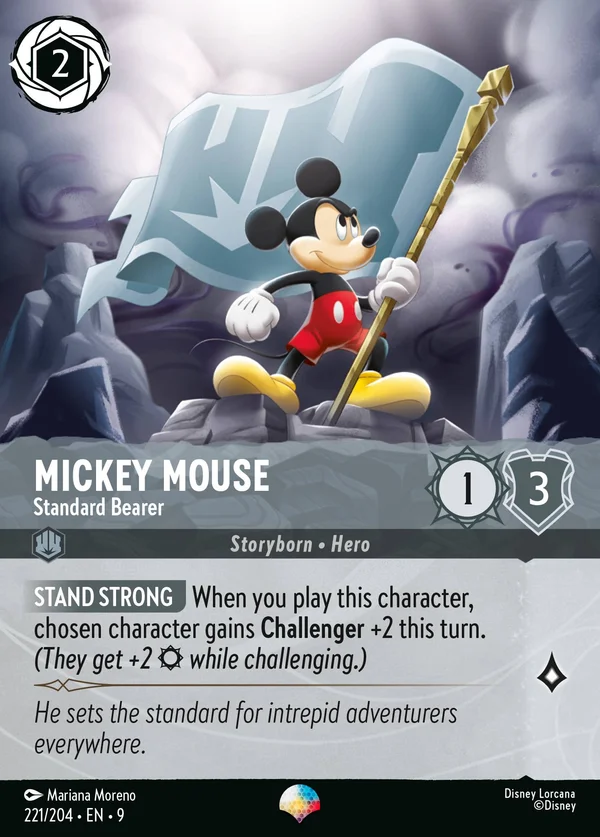 Mickey Mouse - Standard Bearer — Disney Lorcana Character card from Fabled