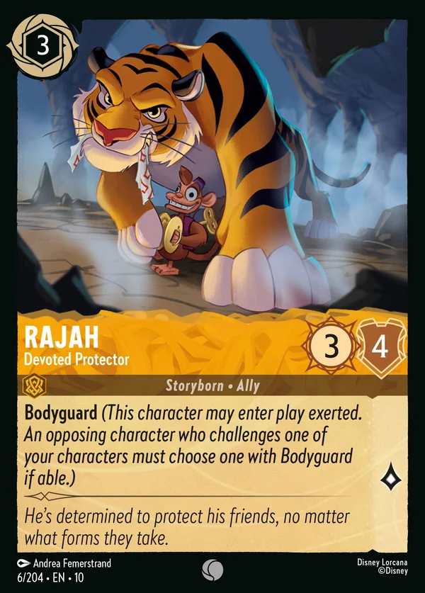 Rajah - Devoted Protector — Disney Lorcana Character card from Whispers in the Well