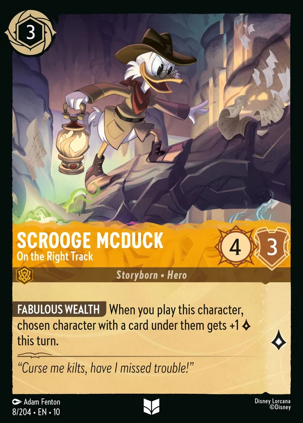 Scrooge McDuck - On the Right Track — Disney Lorcana Character card from Whispers in the Well
