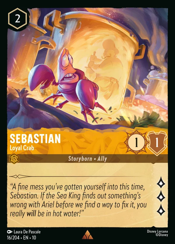 Sebastian - Loyal Crab — Disney Lorcana Character card from Whispers in the Well