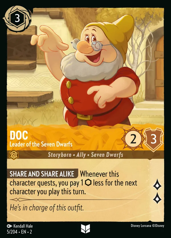 Doc - Leader of the Seven Dwarfs — Disney Lorcana Character card from Rise of the Floodborn