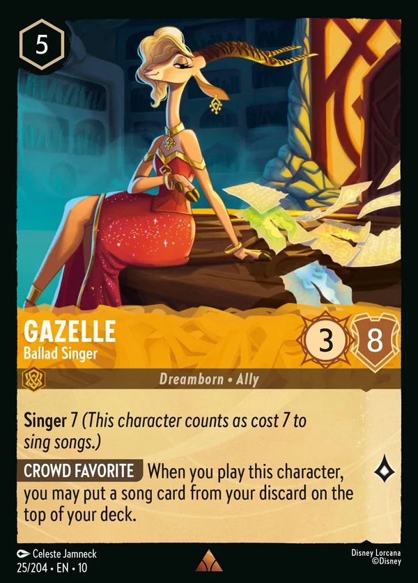 Gazelle - Ballad Singer — Disney Lorcana Character card from Whispers in the Well