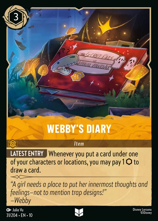 Webby's Diary — Disney Lorcana Item card from Whispers in the Well