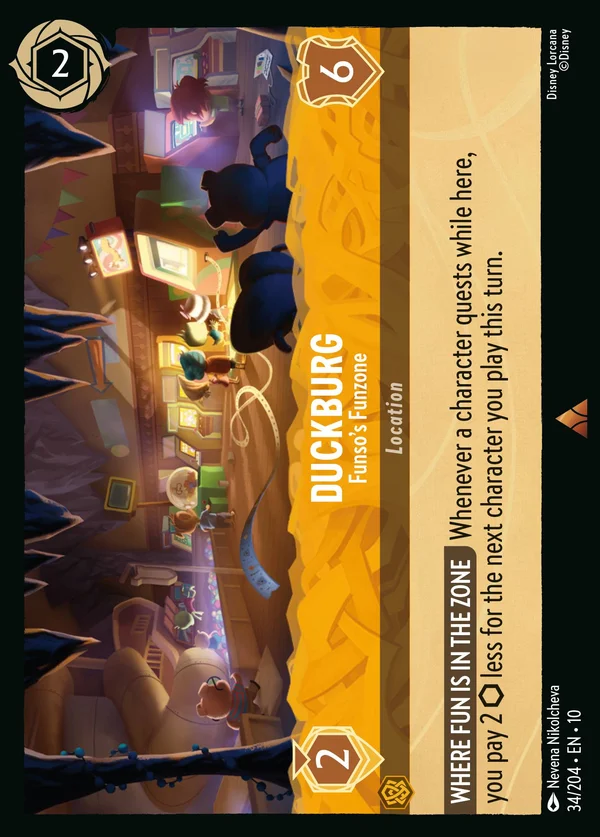 Duckburg - Funso's Funzone — Disney Lorcana Location card from Whispers in the Well