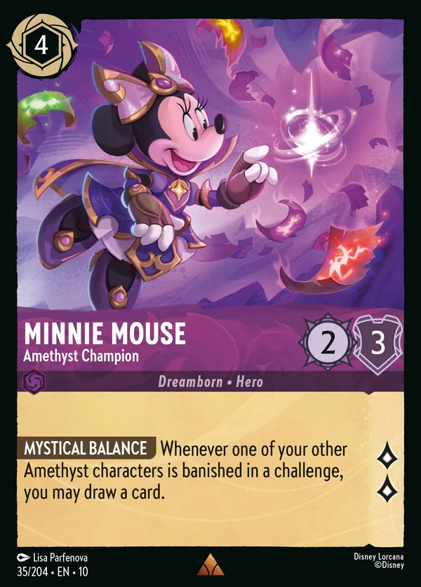 Minnie Mouse - Amethyst Champion — Disney Lorcana Character card from Whispers in the Well