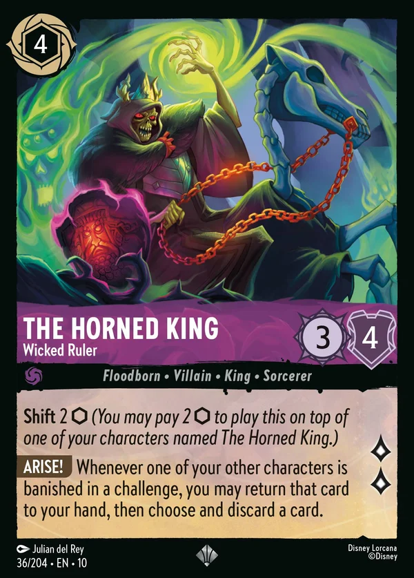 The Horned King - Wicked Ruler — Disney Lorcana Character card from Whispers in the Well