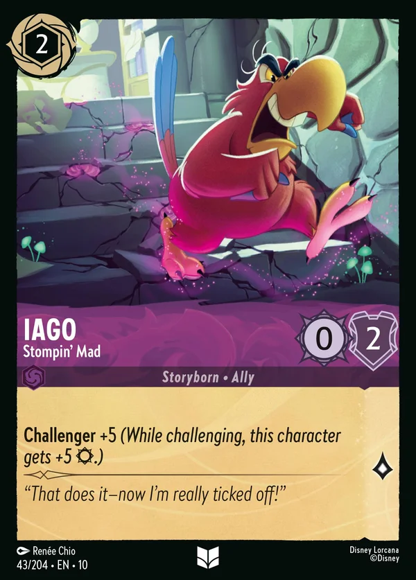 Iago - Stompin' Mad — Disney Lorcana Character card from Whispers in the Well
