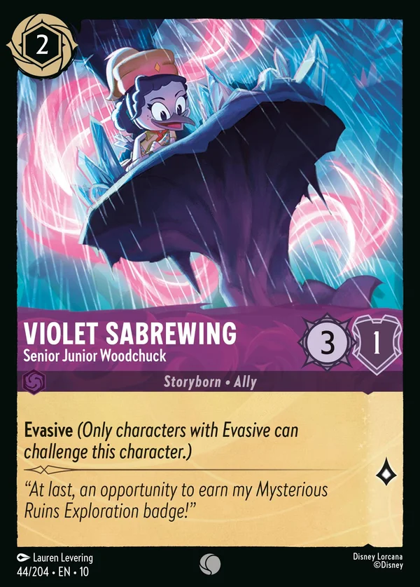 Violet Sabrewing - Senior Junior Woodchuck — Disney Lorcana Character card from Whispers in the Well