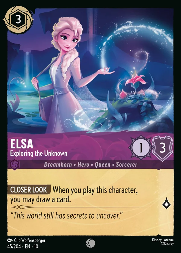 Elsa - Exploring the Unknown — Disney Lorcana Character card from Whispers in the Well