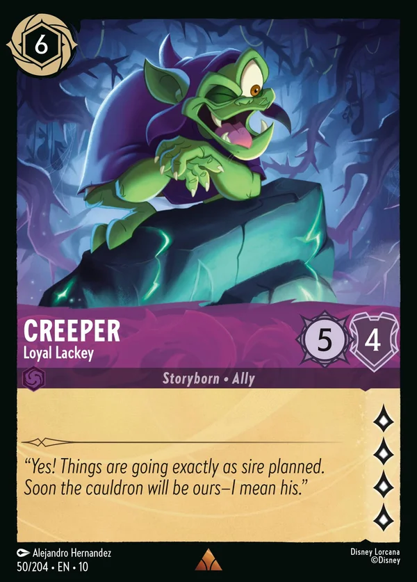 Creeper - Loyal Lackey — Disney Lorcana Character card from Whispers in the Well