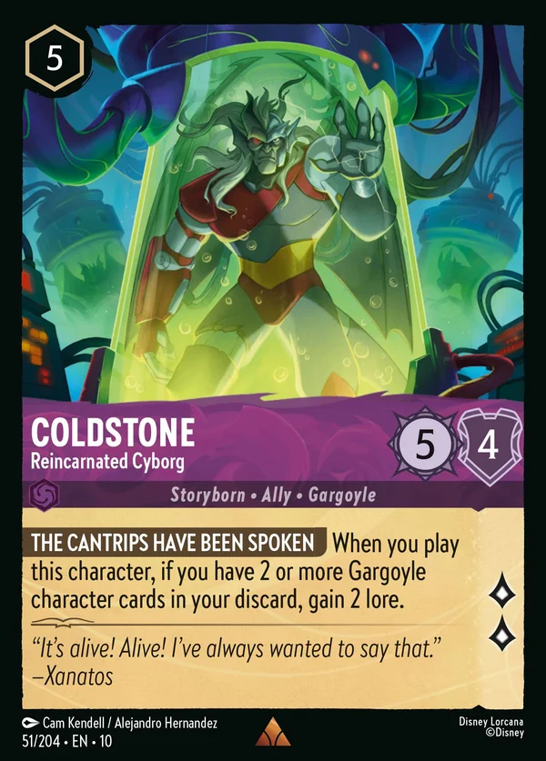 Coldstone - Reincarnated Cyborg — Disney Lorcana Character card from Whispers in the Well