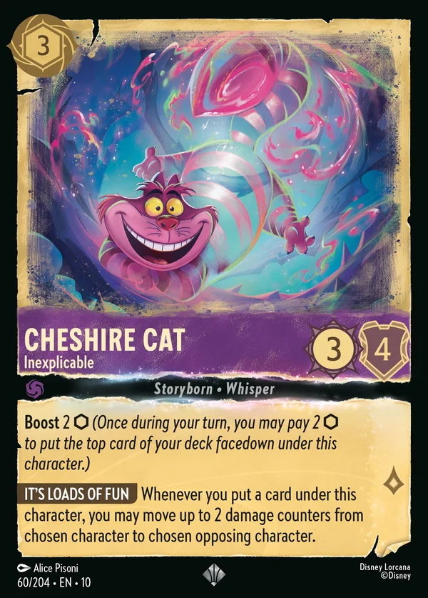Cheshire Cat - Inexplicable — Disney Lorcana Character card from Whispers in the Well
