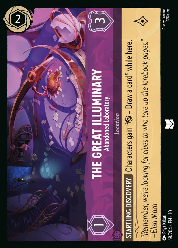 The Great Illuminary - Abandoned Laboratory — Disney Lorcana Location card from Whispers in the Well
