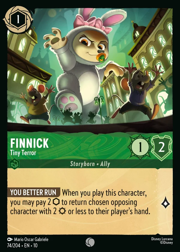 Finnick - Tiny Terror — Disney Lorcana Character card from Whispers in the Well