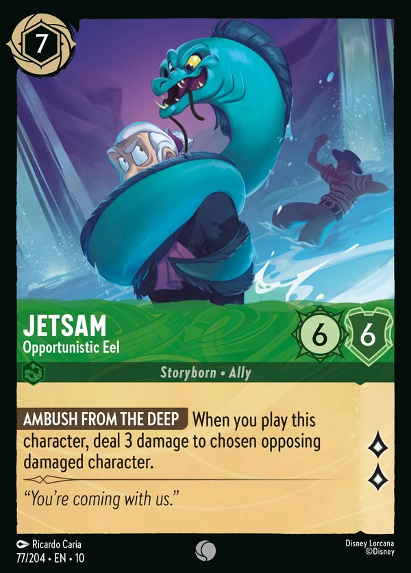 Jetsam - Opportunistic Eel — Disney Lorcana Character card from Whispers in the Well