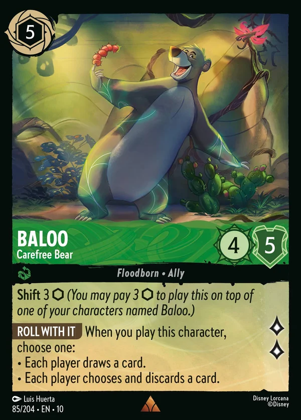 Baloo - Carefree Bear — Disney Lorcana Character card from Whispers in the Well
