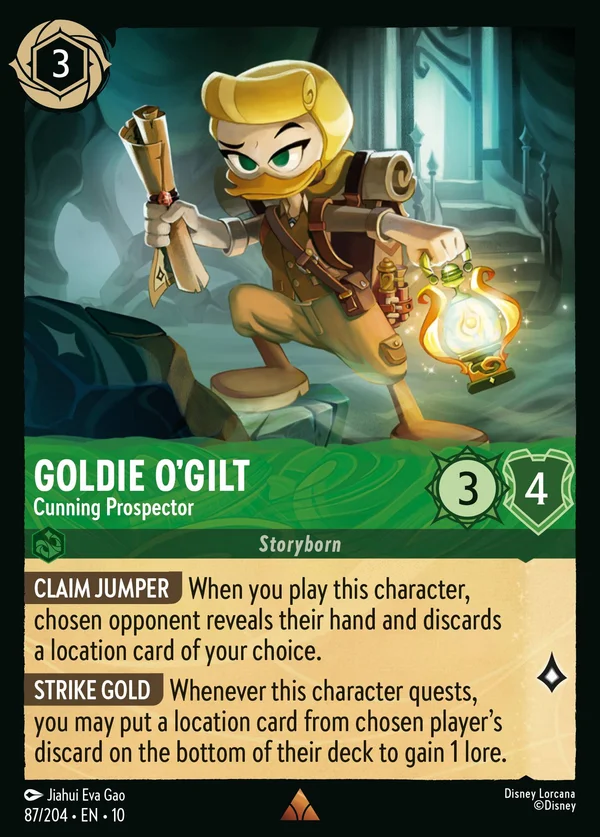 Goldie O'Gilt - Cunning Prospector — Disney Lorcana Character card from Whispers in the Well