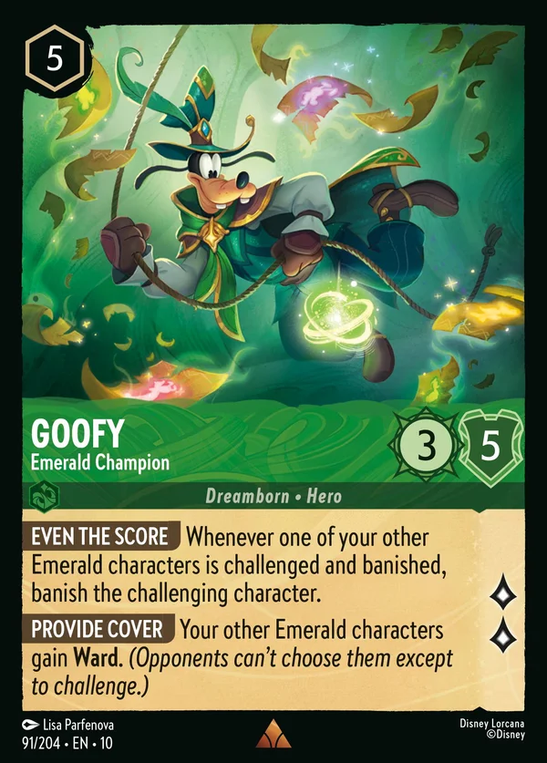 Goofy - Emerald Champion — Disney Lorcana Character card from Whispers in the Well